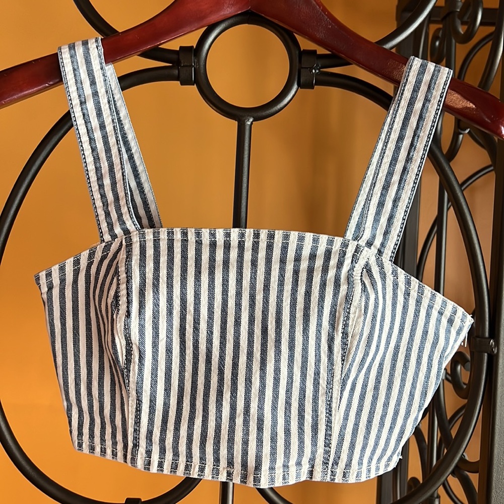 ZARA Retro Style Railroad Crop Top